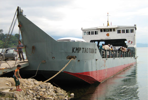The ferry from Ajibata will take you across Lake Toba to Tomok on Samosir Island