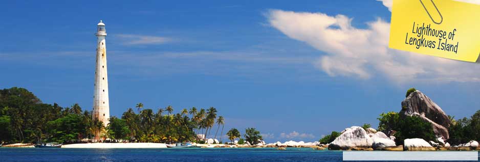 Famous lighthouse at Lengkuas Island - Indonesia