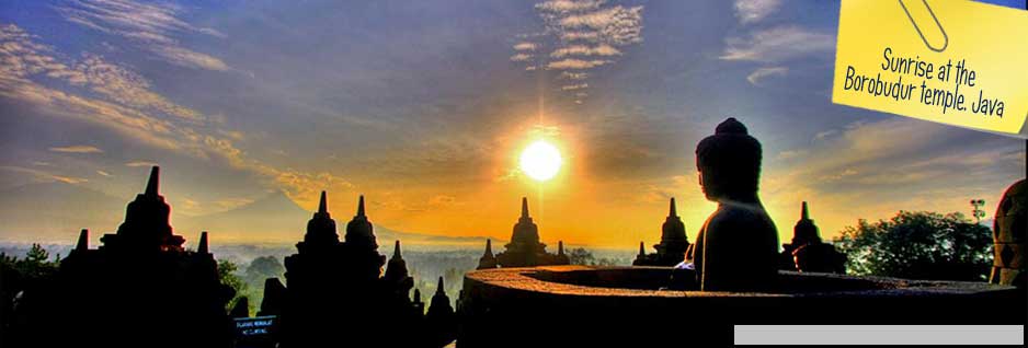 Sunrise at the Borobudur temple - Yogyakarta, Java, Indonesia