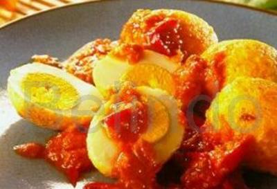 Recipe - Sambal goreng telor - Eggs in red pepper sauce